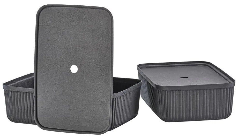 Scatole in set con coperchio nere 2 pz 48x32x20,5 cm Pulp – Zone