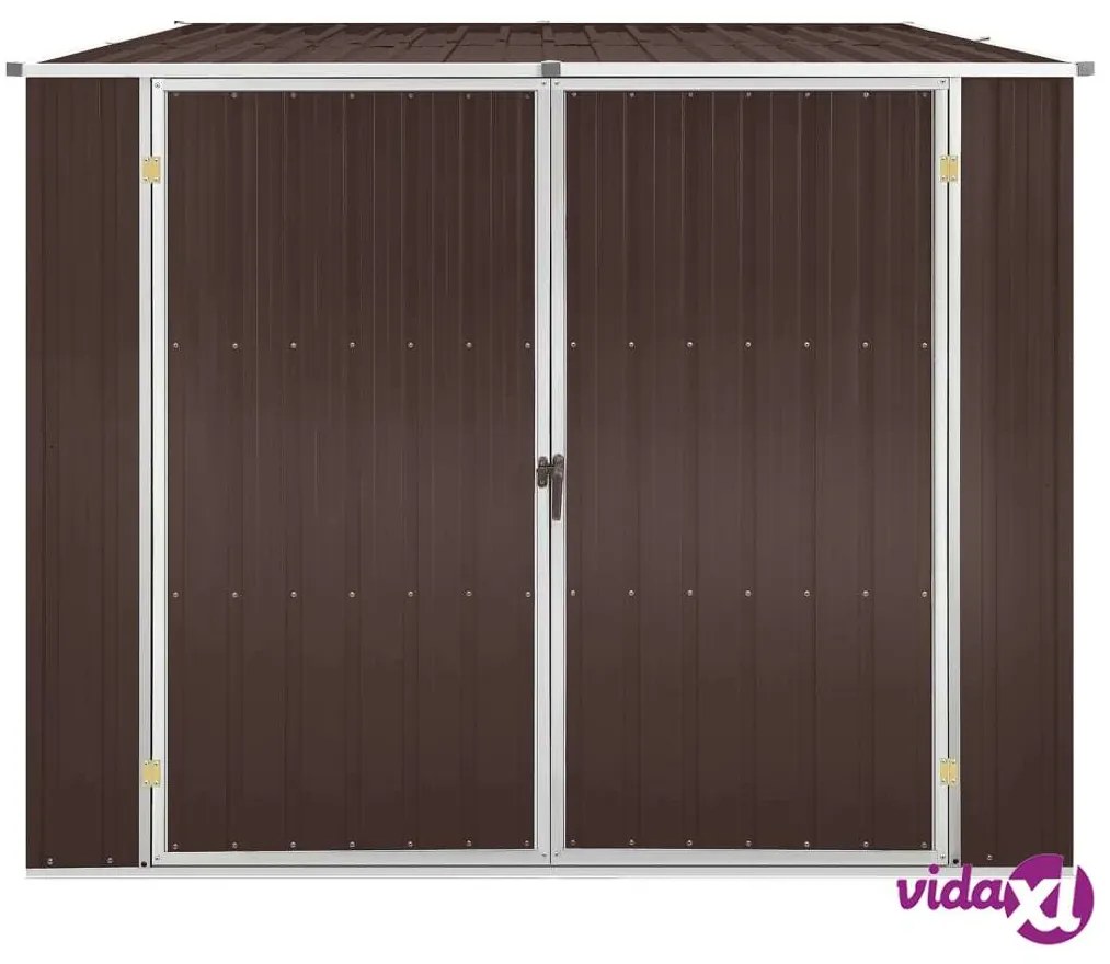 vidaXL Capanno da Giardino Marrone 195x198x159 cm in Acciaio Zincato
