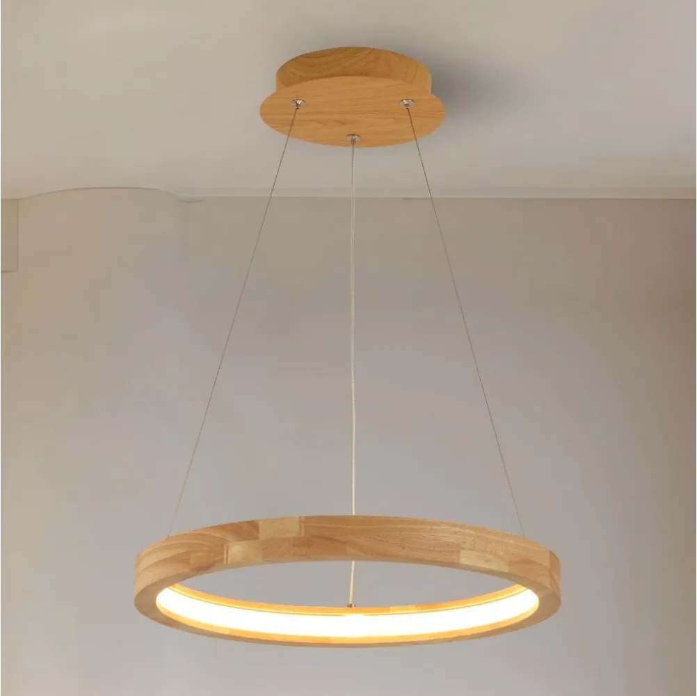 Brilagi - Lampadario LED a sospensione con cavo UMEA WOOD LED/30W/230V Ø 40 cm in legno