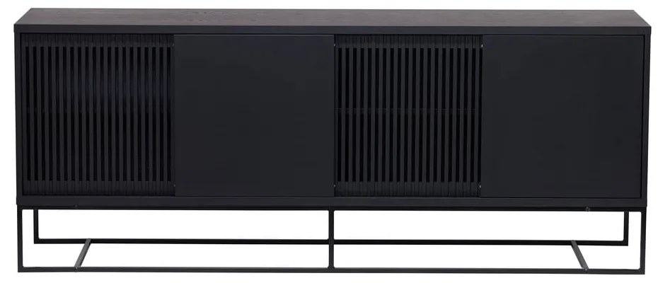 Cassettiera bassa nera in rovere 188x75 cm Ende - Woodman