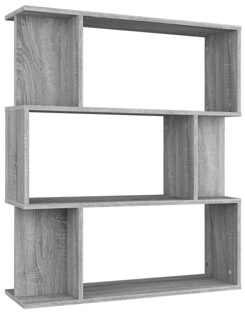 Libreria/divisorio grigio sonoma 80x24x96 cm legno multistrato