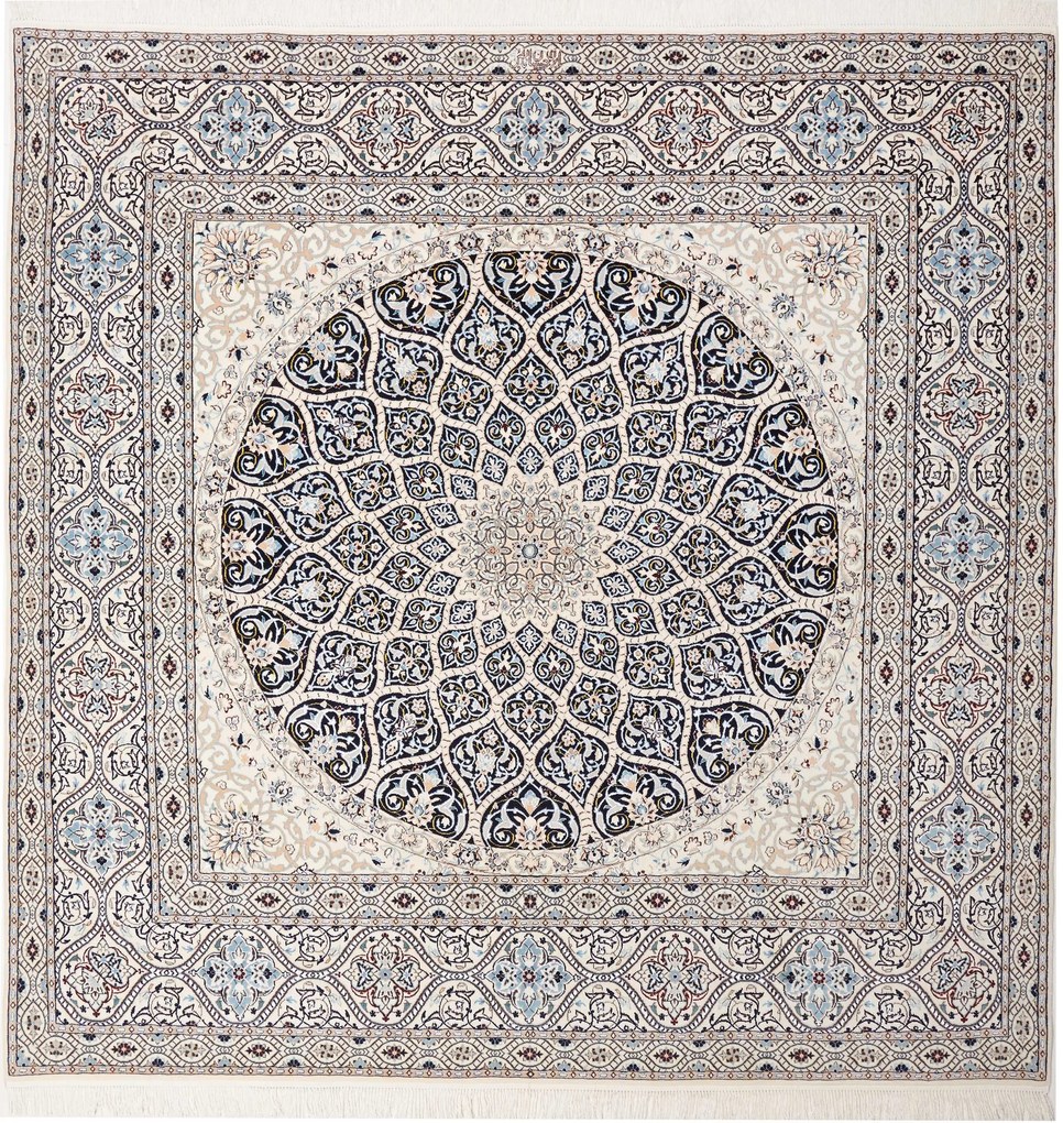 Nain Tappeto persiano 210x210 Blu (Iran) Annodato A Mano