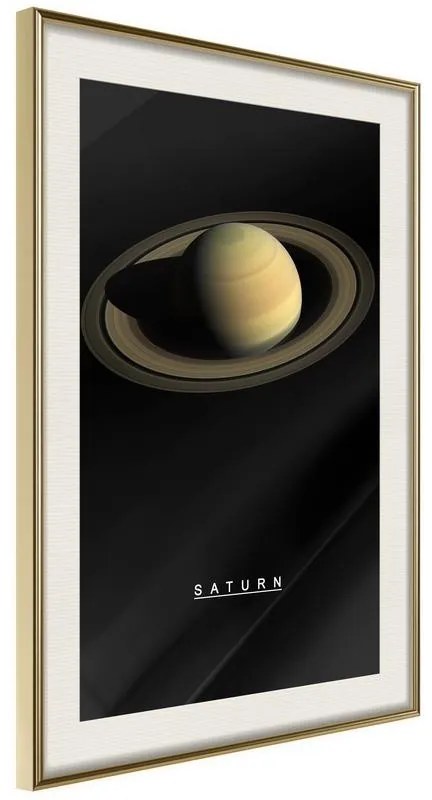 Poster  The Solar System: Saturn  Cornice Quadri Cornice d'oro con passe-partout, Larghezza x Altezza Home decor 40x60