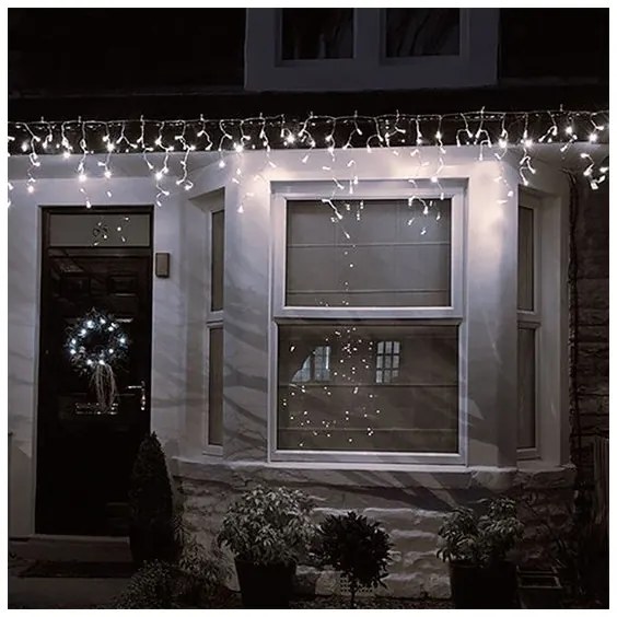 Solight 1V401-WW-LED Tenda luminosa per esterni 360 LED, 8 funzioni, 15 m, IP44, bianco caldo