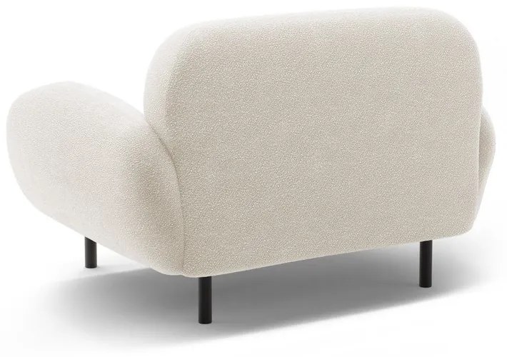 Poltrona bianca con rivestimento in bouclé Poppy – Micadoni