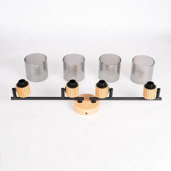 Brilagi - Faretto HYGGE 4xE14/15W/230V legno di caucciù/fumé