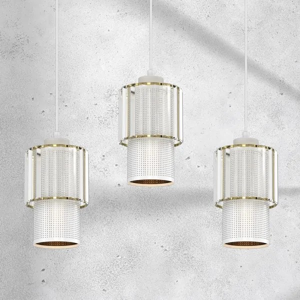 Lampadario a sospensione con filo BLANCO 3xE27/60W/230V bianco