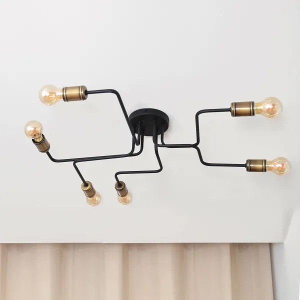 Lampadario a plafone LED TUBE 6xE27/15W/230V