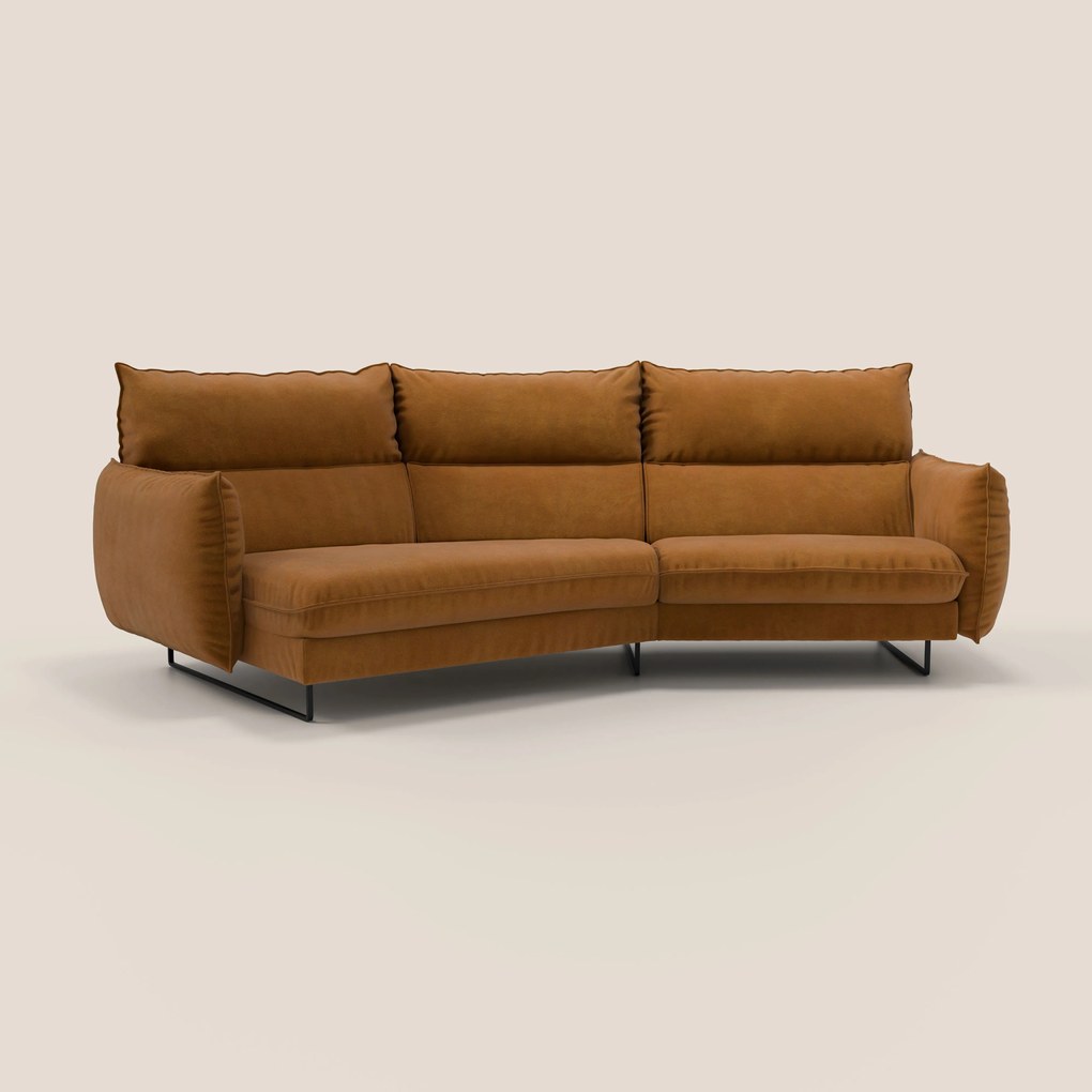 Monamour divano moderno angolare con opzione relax elettrico in microfibra smacchiabile impermeabile T11 cuoio
