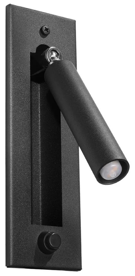 Lampada da parete nera in metallo Chimery – Sollux