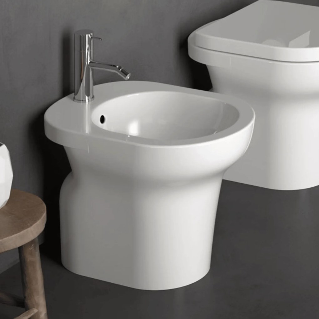 Bidet a Terra Tradizionale Ceramica Cielo "Jo" Bianco Lucido