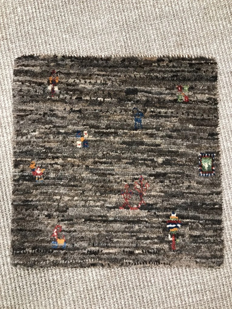 Gabbeh Tappeto persiano 40x40 Grigio (Iran) Annodato A Mano