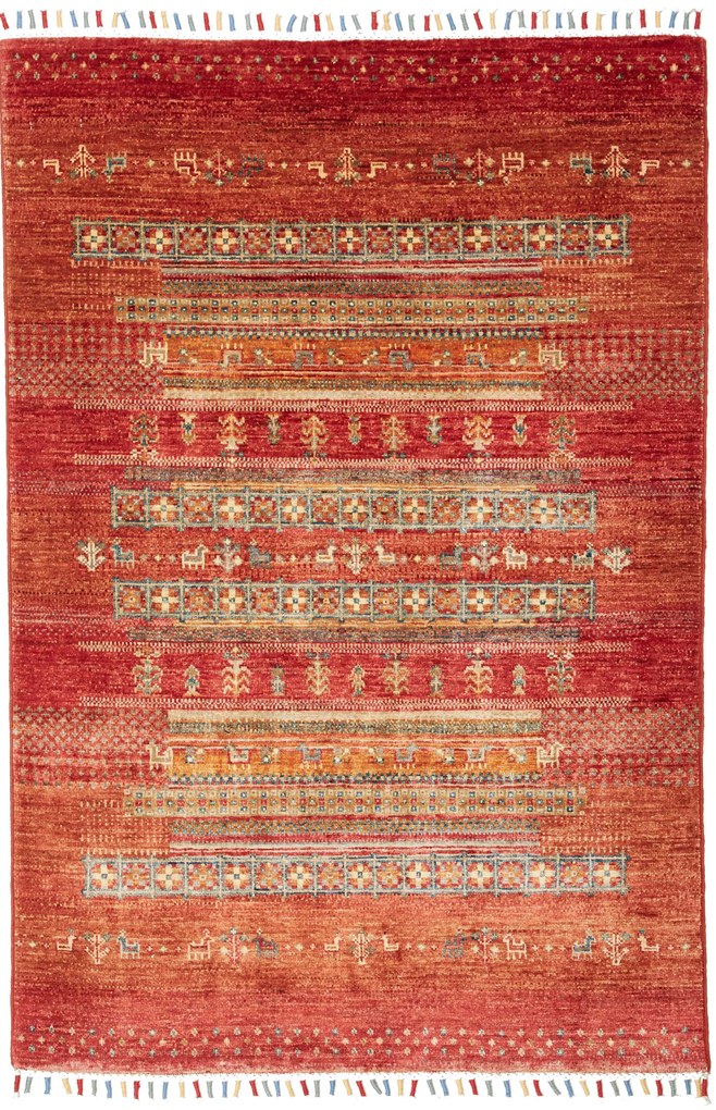 Gabbeh Tappeto 150 x 100 Rosa (Pakistan) Tessuto A Mano