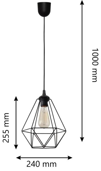 Lampadario a sospensione con filo KARO 1xE27/15W/230V