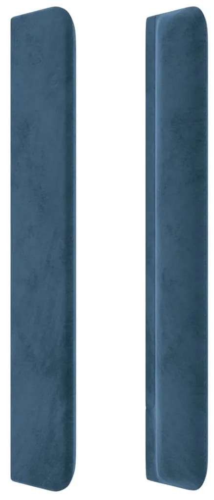 Testiera ad orecchio blu scuro 93x16x118/128 cm in velluto