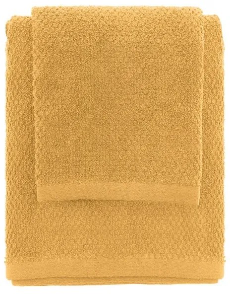 Set asciugamani bagno giallo per viso e ospite in cotone puro Spring