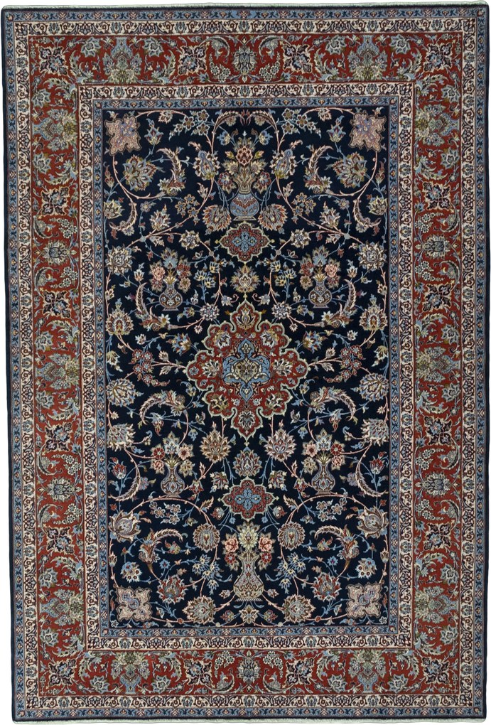 Isfahan Tappeto persiano 160x240 Blu (Iran) Annodato A Mano