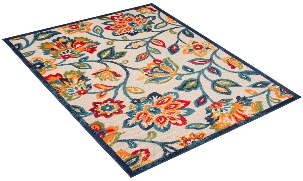 Tappeto patio color crema con fiori colorati Larghezza: 80 cm | Lunghezza: 150 cm