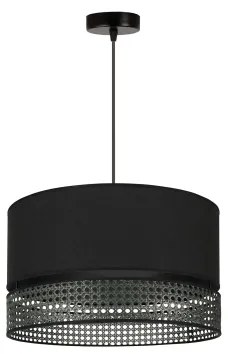 Duolla - Lampadario a sospensione con filo DOUBLE RATTAN 1xE27/15W/230V diametro 40 cm nero