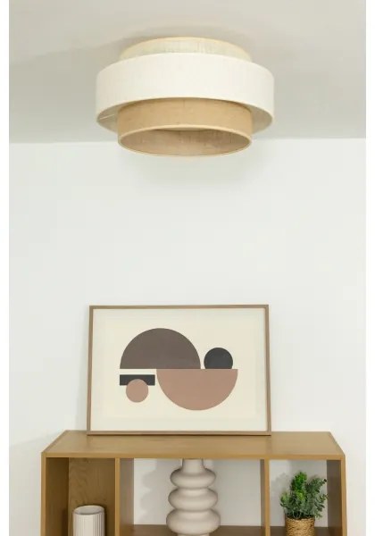 Plafoniera BOHO 1xE27/60W/230V Ø 40 cm bianco/iuta