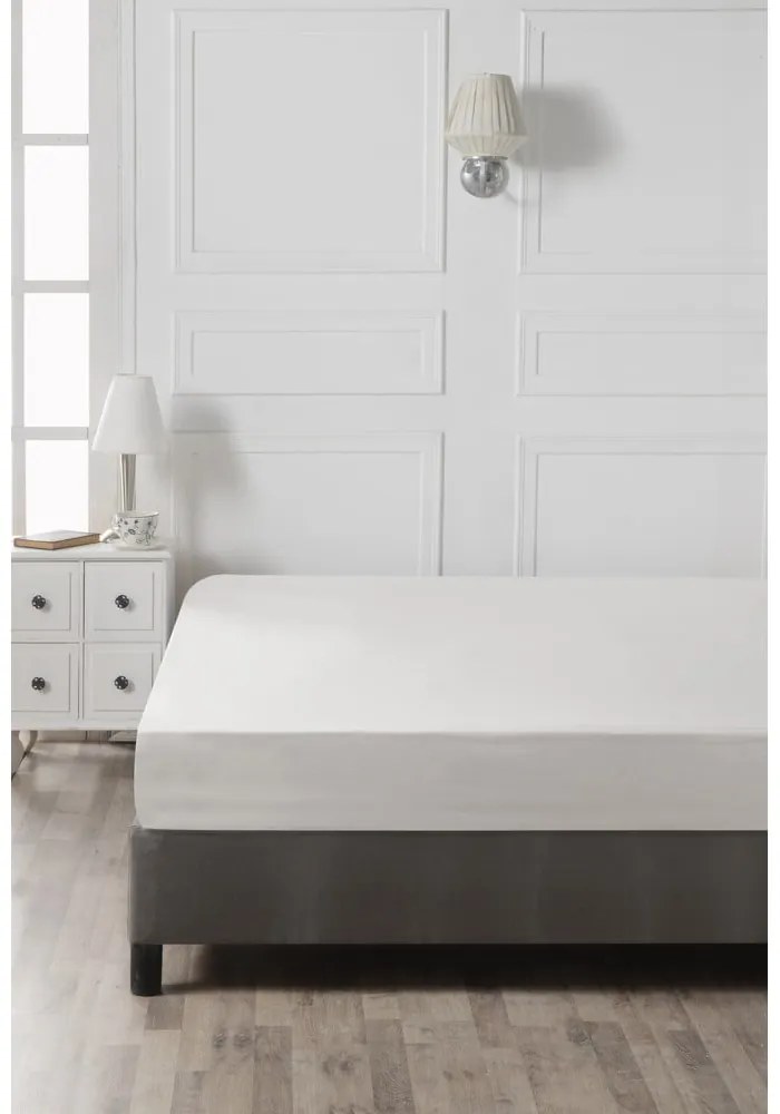 Lenzuolo bianco in cotone elasticizzato 160x200 cm - Mijolnir