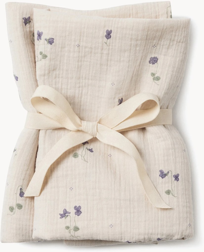Set di 2 coperte in cotone muslin Viola