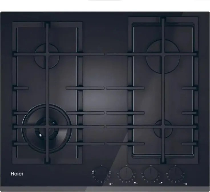 Haier Havg6bf4tbpb Piano Cottura Da Incasso 60cm 4 Fuochi A Gas In Cristallo Nero
