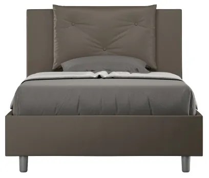 Letto con rete imbottito 120x210 similpelle cappuccino Appia