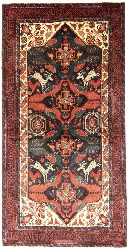 Beluch Tappeto 100 x 200 Blu (Iran) Annodato A Mano