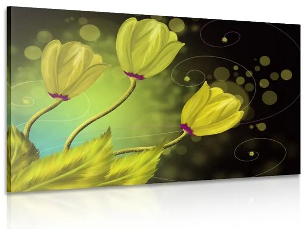 Quadro su tela – Fiori d'oro