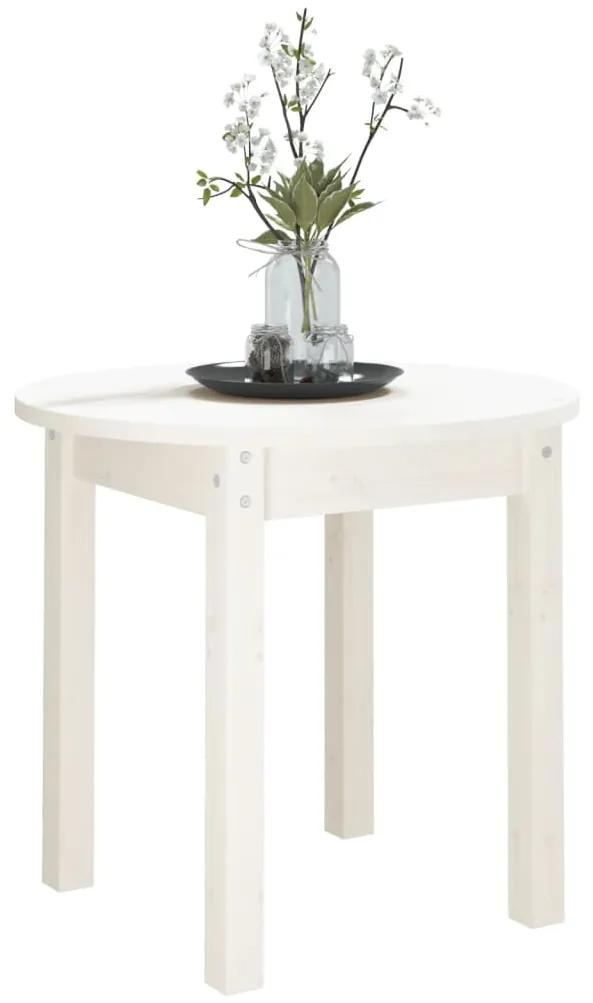 Tavolino da salotto bianco Ø 45x40 cm in legno massello di pino