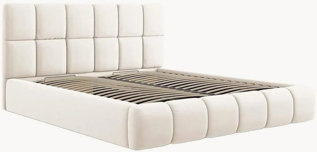 Letto imbottito effetto velluto con contenitore Tropea