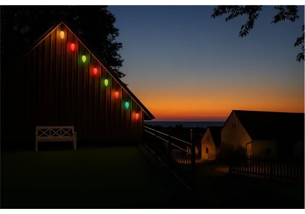 Catena luminosa LED di espansione per esterni CONE FILAMENT, 20 lampadine E10, 14 m, multicolore/bianco caldo, IP44