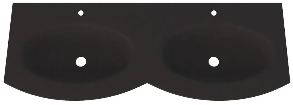 Lavabo a incasso semicerchio Vague H 1.5 cm in vetro nero