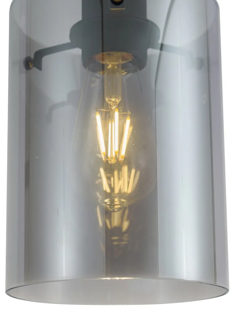 Faretto moderno nero con vetro fumé per sistema a binario monofase - Iconic Dome