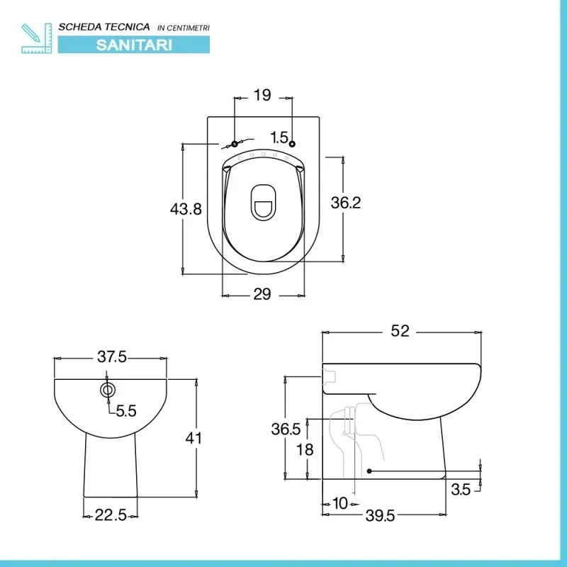Sanitari filomuro Rimless ceramica bianca con sedile soft close Vima