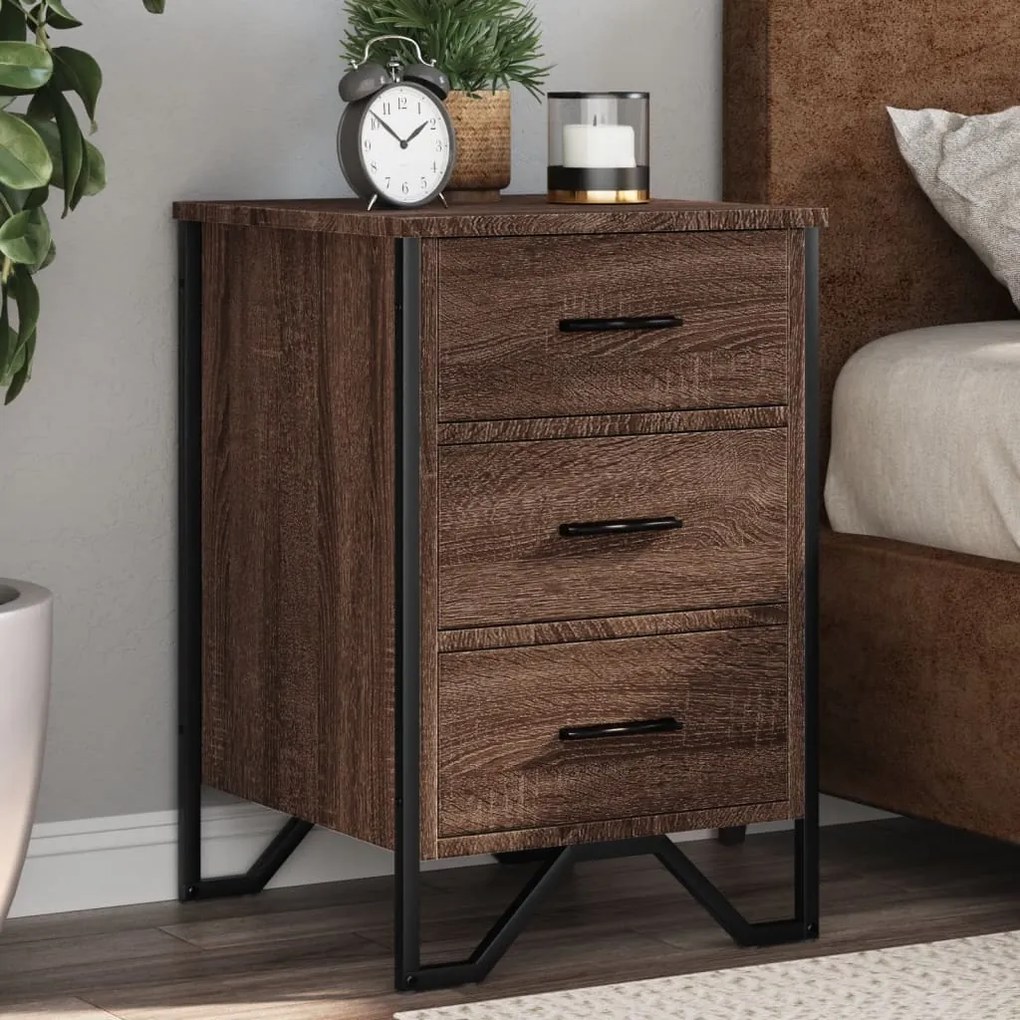 Comodino Rovere Marrone 40x41x60 Cm İn Legno Multistrato /
