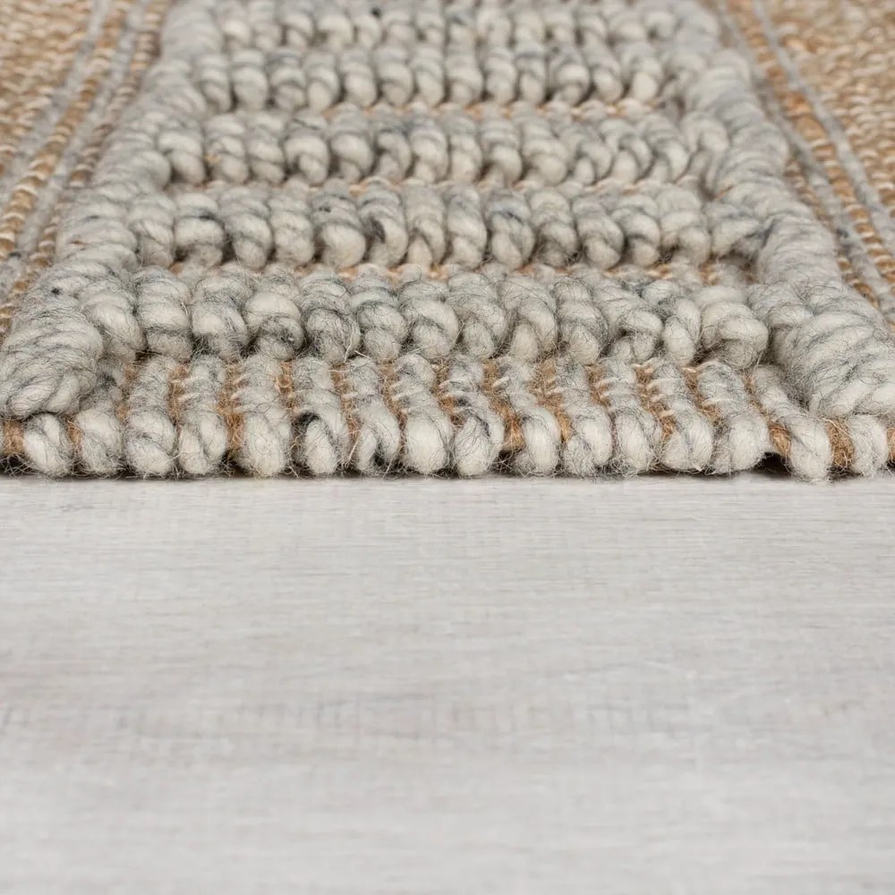 Passatoia in grigio chiaro e colore naturale 60x230 cm Medina - Flair Rugs