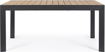 Tavolo Allungabile Da Esterno In Alluminio Antracite 100x160-240 Cm Belmar Bizzotto