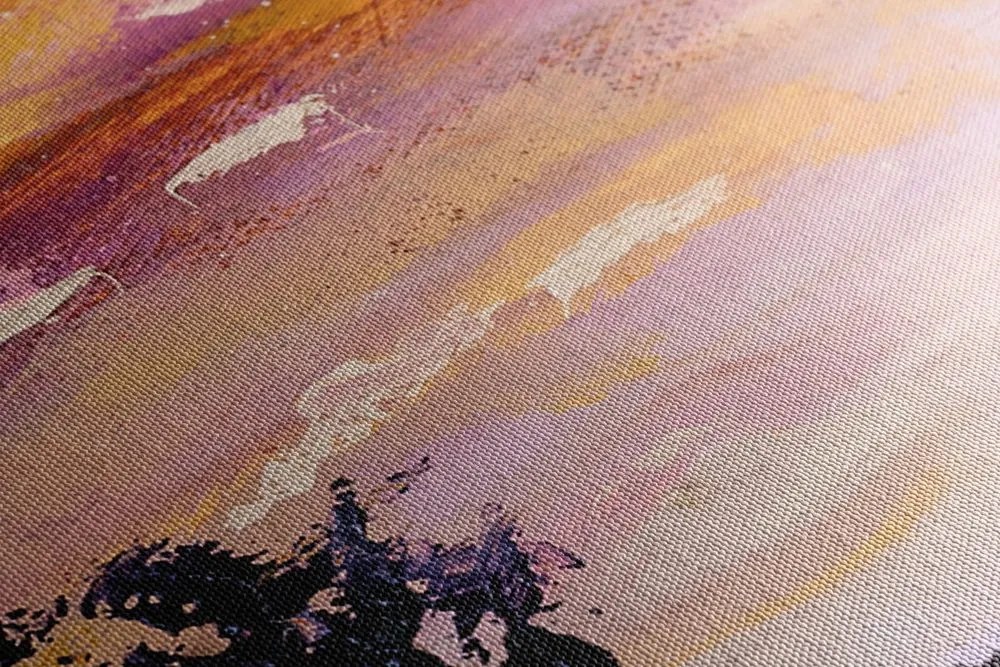 Quadro su tela – Dipinto a olio di un campo di lavanda
