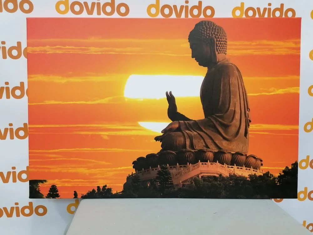 Quadro su tela – Statua di Buddha al tramonto