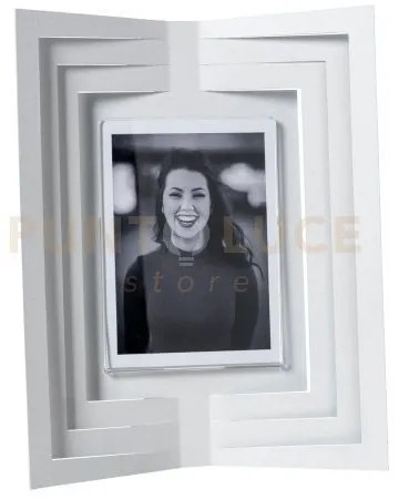 Portafoto di design vibra piccolo bianco marmo in ferro e polimetil...