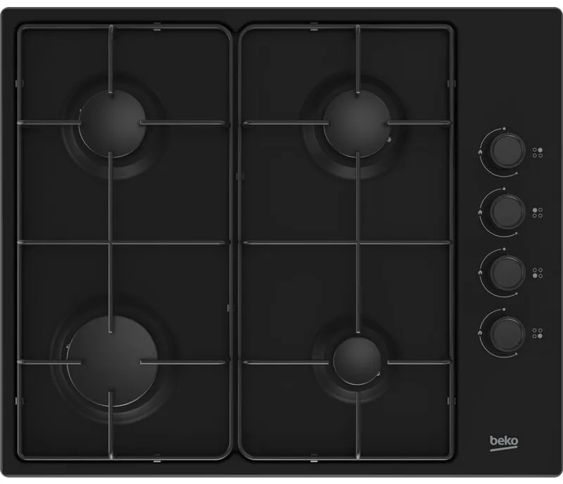 Beko - higg 64123 sb. Colore del prodotto: Nero, Posizionamento dell'apparecchio: Da incasso, Dimensione della larghezza del piano cottura: 60 cm.