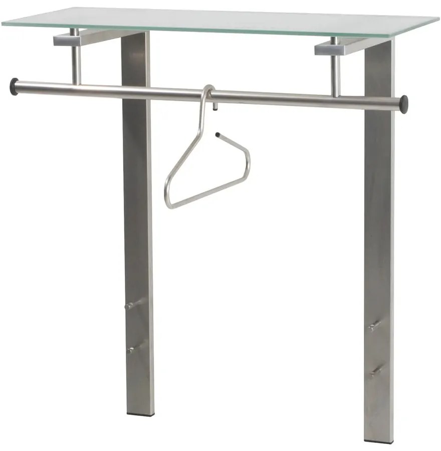 Attaccapanni da parete argentato in metallo con scaffale 80 cm Dutch – Spinder Design