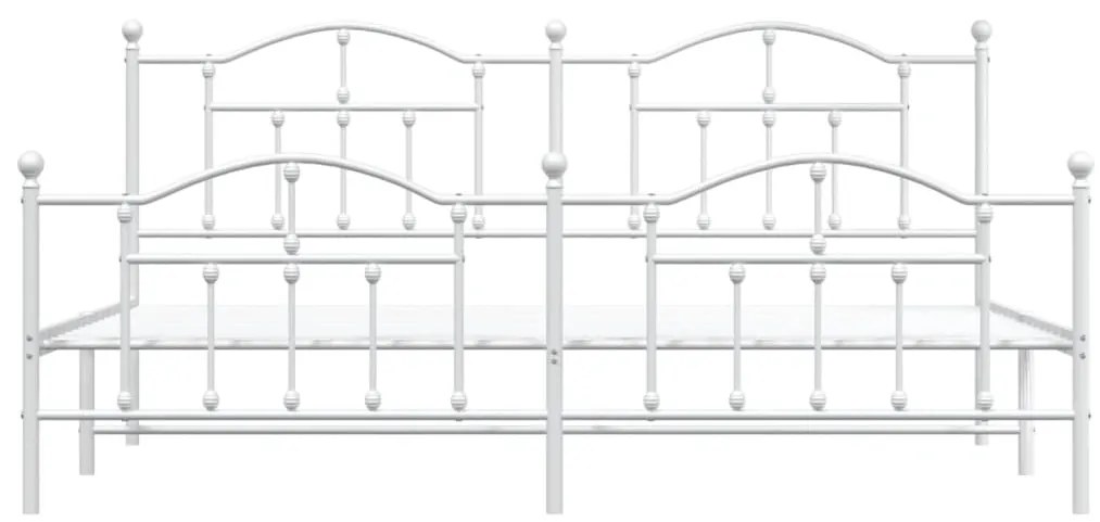 Giroletto con Testiera e Pediera Metallo Bianco 193x203 cm