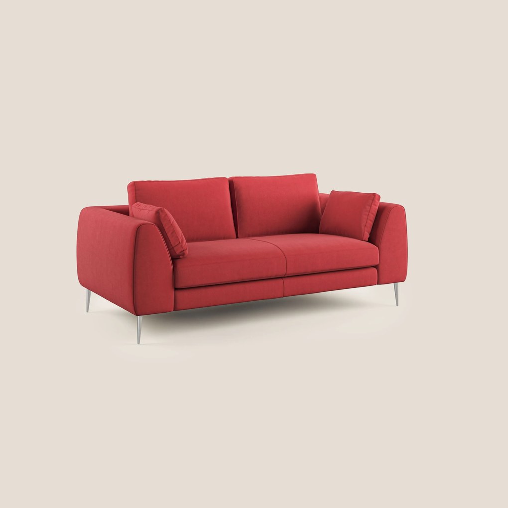 Plano divano moderno in microfibra tecnica smacchiabile T11 rosso