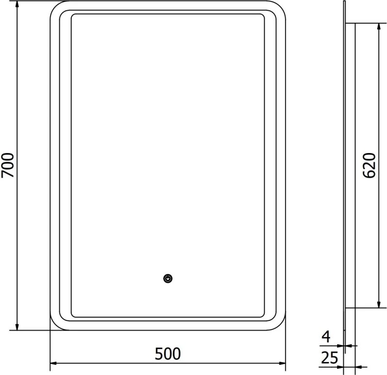 Mexen Zusa specchio da bagno retroilluminato 50 x 70 cm, LED 6000K, anti-appannamento - 9808-050-070-611-00