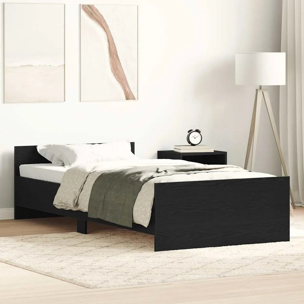 Giroletto Senza Materasso Rovere Nero 90x200cm İn Truciolato /