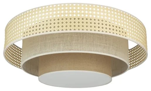 Duolla - Plafoniera LED LUNETA LED/26W/230V diametro 60 cm 4000K rattan/beige