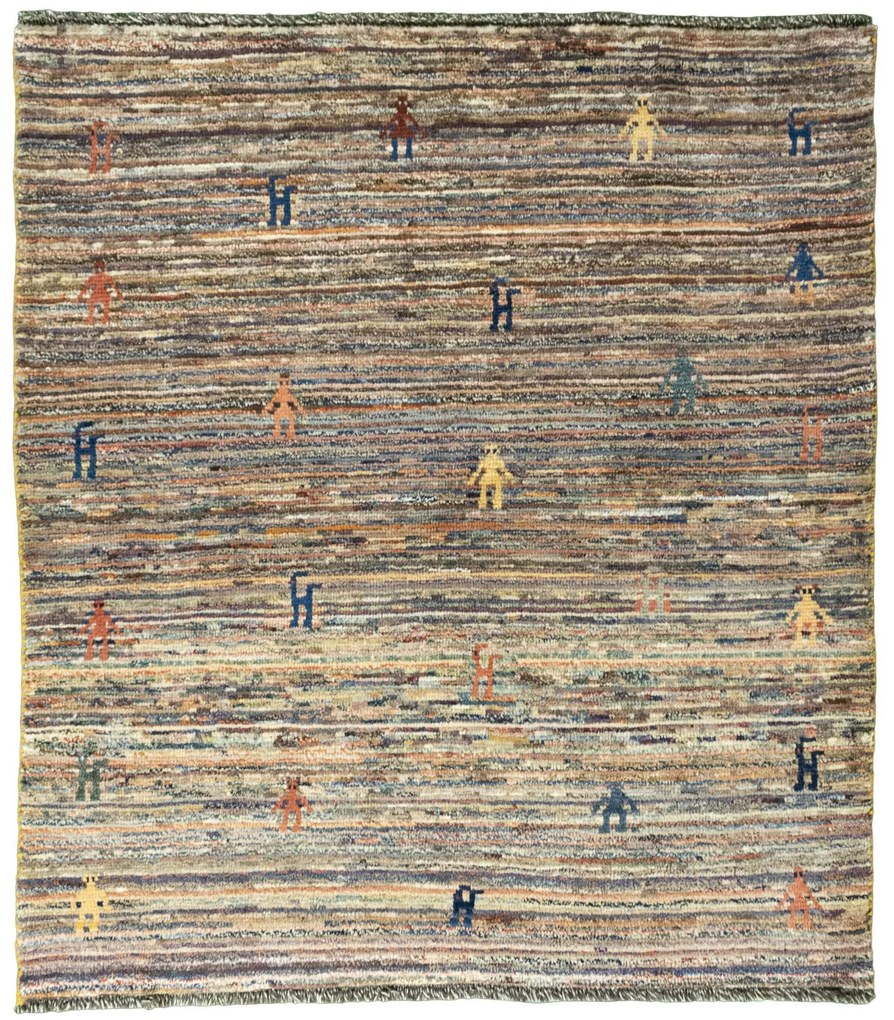 Gabbeh Tappeto 140 x 120 (Iran) Annodato A Mano